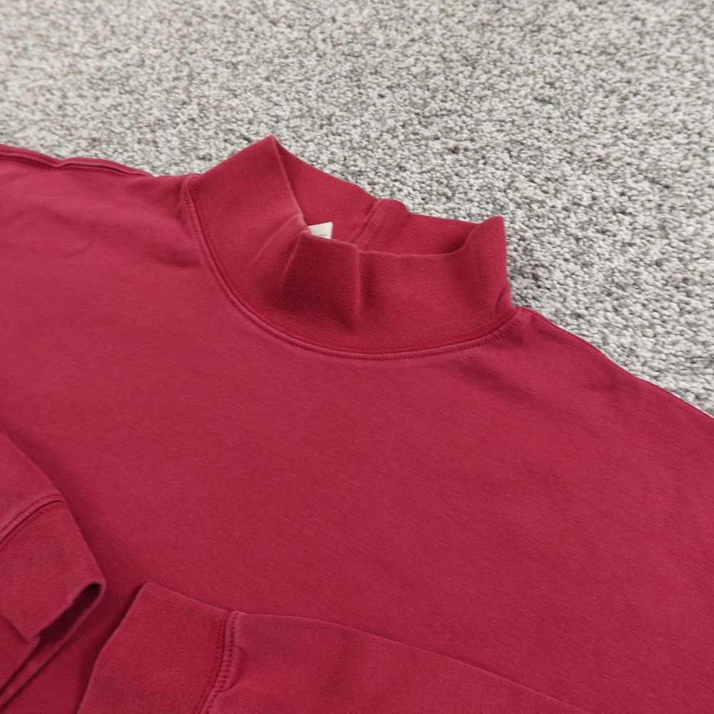 LL Bean Shirt Mens L Red Mock Neck Long Sleeve Tee Pullover Sweatshirt Outdoor